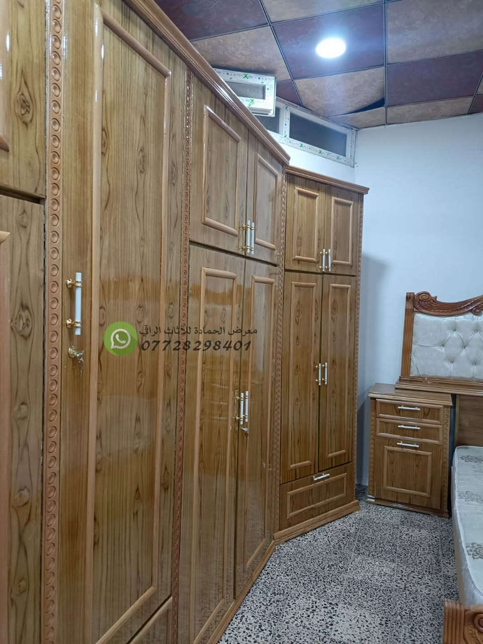 موديل جديد وشغل يستاهل غرفكم ✅😍

غرفة نوم صاج عراقي ثكيلة و كاملة الاوصاف 🙂🖐🏻

تفاصيل: 
✅ غرفة نوم عراقي ٧ قطع كاملة 
✅ الوجه صاج ٥ ملم والداخل صاج ٤ ملم 
✅ كنتور ٥ ابواب ملحق خارجي مع مجرات سفلية 
✅زاوية ملحق خارجي ظهر تركيب بنفس عمق الكنتور والارتفاع
✅ قفيص حديد ضمان حل وشد ١٠٠ مرة
✅ لون الصبغ + الدوشمة + فصال اليدات حسب رغبتك واختيارك انت 

✅✅للتفاصيل اكثر اتصل او ارسل رسالة على واتساب على الرقم ***********

او انظم لقناة الواتساب الموجودة في التعليقات
