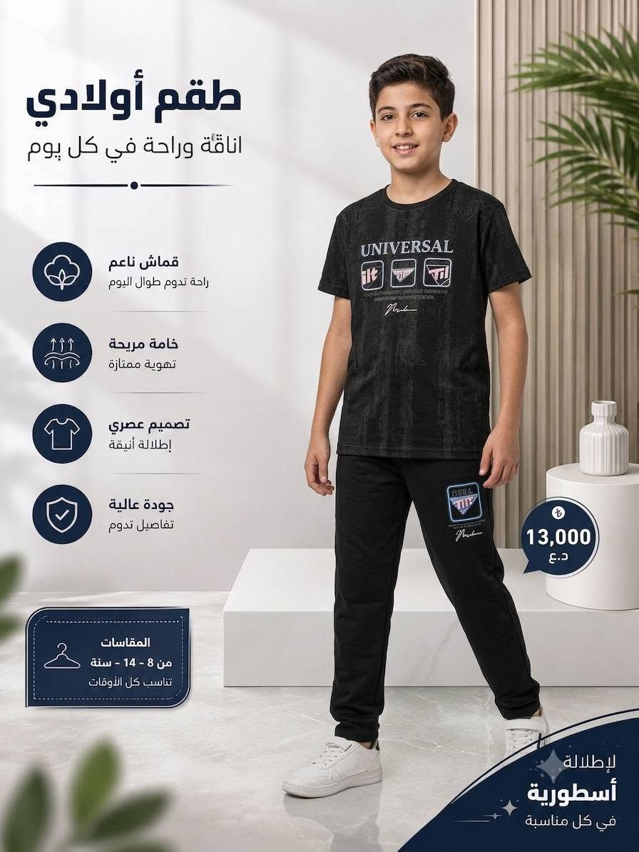 تراكات ولادي تجمع بين الأناقة والراحة...
خياركم  المثالي لكل يوم
 موديلات عصرية تناسب جميع الأذواق والأعمار
راحة، ، وأناقة،وجوده تستحق التجربة ... كلها في مكان واحد
يتوفر توصيل بغداد وجميع المحافظات 5 الف 🚕
للطلب مراسلة الصفحه او على الرقم التالي واتساب *********** 📱
