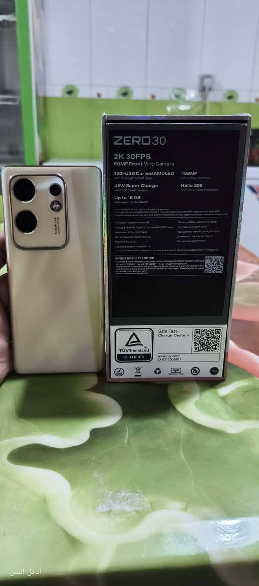 السلام عليكم ورحمة الله وبركاته،

📱 Infinix Zero 30 

🔹 الجهاز بحالة الشركة، ولم يدخل الصيانة، ومضمون
🔹 متوفر مع الكرتون والكيبل الأصلي
🔹 سعة التخزين: 256GB
🔹 الذاكرة العشوائية: 12GB RAM
🔹 المعالج: Dimensity 8020 5G
🔹 الشاشة: AMOLED بتردد 144Hz
🔹 الكاميرا الخلفية: 108MP
🔹 الكاميرا الأمامية: 50MP
🔹 البطارية: 5000mAh مع شحن سريع بقدرة 68W

📍 الموقع: بغداد
📞 للتواصل: ***********
💰 السعر: 250 ألف
