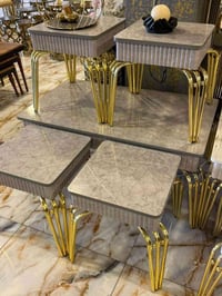 طبله 4+1 • سطح خشب • ١١٠×٦٥