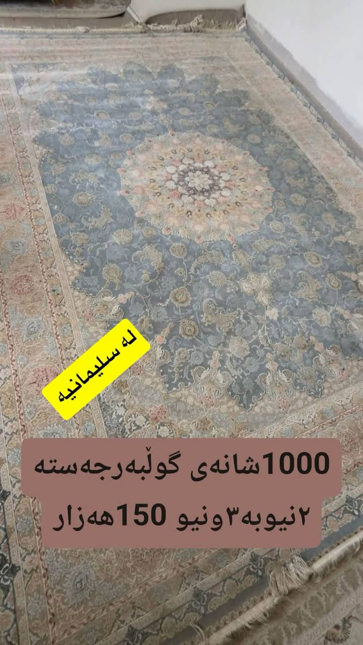 لا توجد تفاصيل

نص مكتوب في الصور:
- له سليمانيه دوفه رشى تازه ی نه شوراوی 1200 شانه ی ئیرانی ئه سل گولبه رجه سته یه کیان ٢ نیو به ٣ ونیو یه کیان ٢ به ٣ نرخیان 365 هه زار
- له سليمانيه
- 1000 شانهى گولبه رجه سته
- ٢ نيوبه ٣ ونيو 150 هه زار
- دوفه رشى 1200 شانهى
- ئاوريشَم يه كيان ٢ نيوبه ٣ ونيو
- يه كيان ٢ به ٣ ئاوريشمو زور
- نه رمو پاک گولبه رجه سته