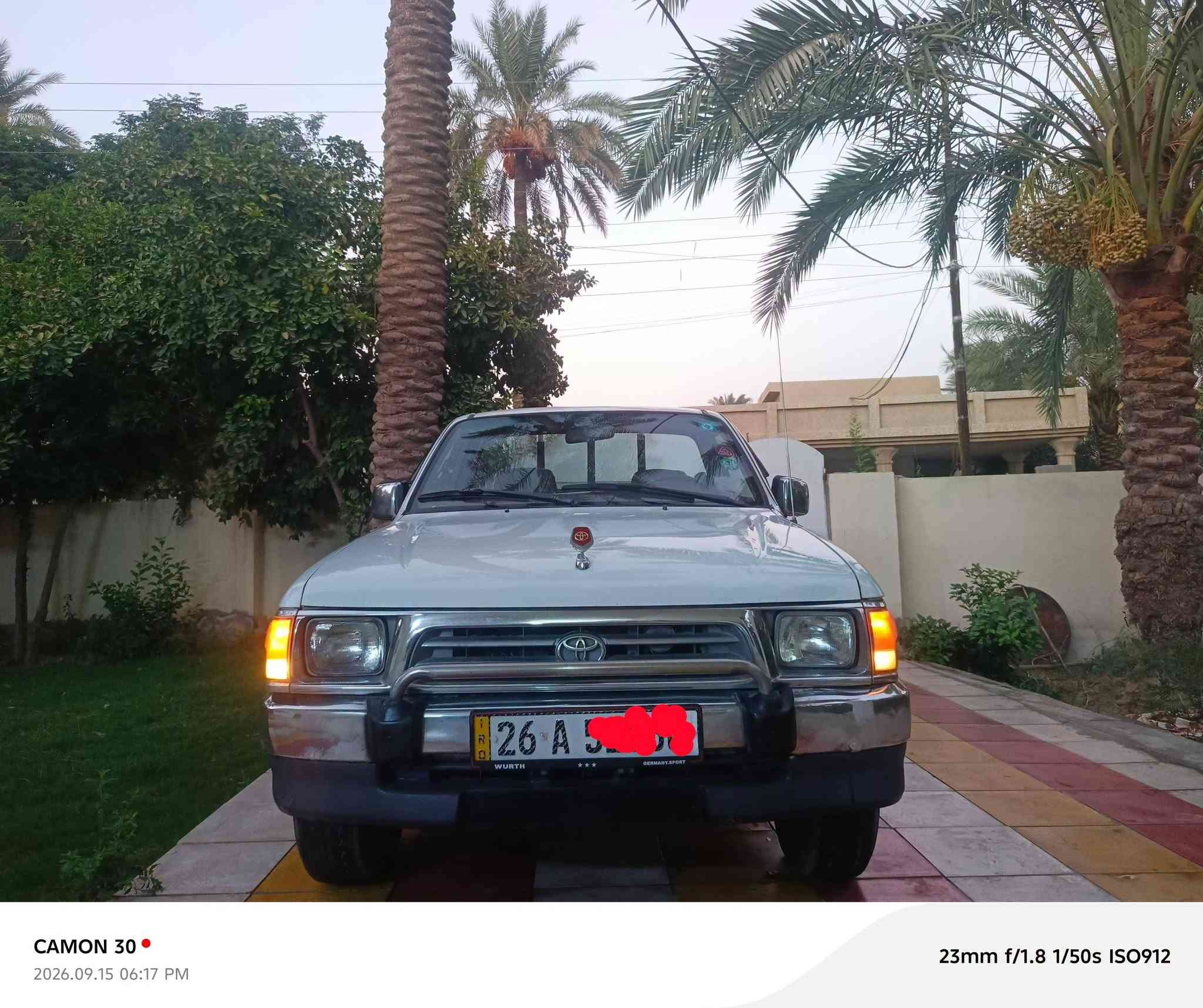 السلام عليكم
للبيع بيكم تيوتا 2001 خليجي كامل مواصفات  glx محرك 2700  جام أتو 
داخل ماروني تبريد ثلج باور ستيرن بلادي تخم تاير جديد باتري جديد كهربائيات كله شغاله صدر نضيف 
دبل رون  سياره عل وضع شركه فقط ملاحظات بسيطه رقم دولي صلاح الدين لسعر 110 وبيه مجال بسيط 
بسمي مكان بغداد قضاء المدائن ‏‪***********

نص مكتوب في الصور:
- CAMON 30
- 2026.09.15 06:12 PM
- 23mm f/1.8 1/50s ISO925
- 2026.09.15 06:17 PM
- 23mm f/1.8 1/50s ISO912
- 23mm f/1.8 1/33s ISO1830