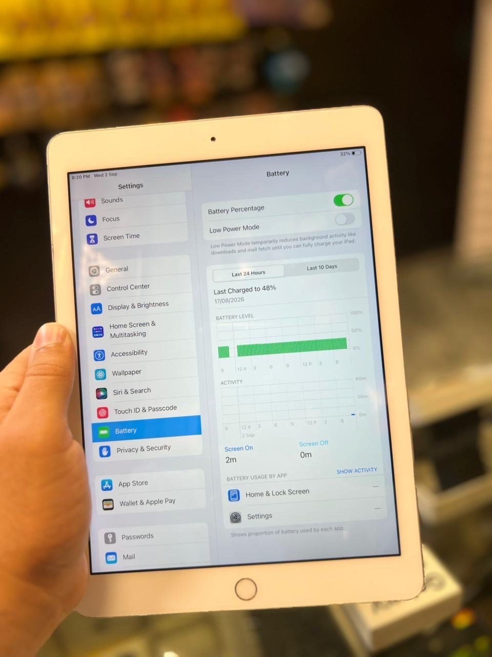 ايباد للبيع 
32G
النظام 16.7
يشتغل عليه app store 
يفيد للالعاب وكذلك للدراسه وبسعر مناسب 90 الف دينار
العنوان بغداد -الغزاليه
*********** واتس اب