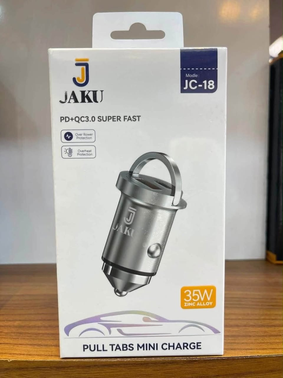 🚗 مجموعة شواحن السيارة الذكية والأصلية من JAKU - شحن سريع وآمن أثناء القيادة!
حافظ على شحن أجهزتك بكفاءة عالية أثناء السفر والتنقل مع أفضل شواحن السيارات المتميزة بتقنيات الحماية الذكية:
1. شاحن السيارة JAKU (Model: JR-02) - قدرة 48W
 المنافذ: منفذين شحن (USB-A + Type-C PD).
 المميزات: مزود بشاشة ديجيتال الذكية لإظهار جهد البطارية والقدرة، مع إضاءة LED مدمجة وحماية كاملة ضد التيار الزائد.
2. شاحن السيارة المدمج JAKU Pull Tabs Mini (Model: JC-18) - قدرة 35W
 المنافذ: منفذين شحن (PD + QC3.0 Super Fast).
 المميزات: مصنوع من خامة معدنية متينة (Zinc Alloy)، حجم مدمج جداً يختفي داخل منفذ الولاعة مع حلقة سحب (Pull Tab) لسهولة الإخراج، وحماية متقدمة من الحرارة والارتفاع الزائد للتيار.
3. شاحن السيارة JAKU (Model: JC-17) - قدرة 55W
 المنافذ: منفذين شحن (PD + Super Fast USB).
 المميزات: يأتي مع كابل Type-C to Type-C مدمج، مزود بإضاءة LED ومجموعة شرائح ذكية (Intelligent Chip) لتوزيع الطاقة بأمان وبسرعة فائقة.
📞 للطلب والاستفسار: ***********
📍 العنوان: الناصرية - قضاء الدواية - مول عيون الرشا (بجانب دار اليمن)
تتوفر خدمة التوصيل
