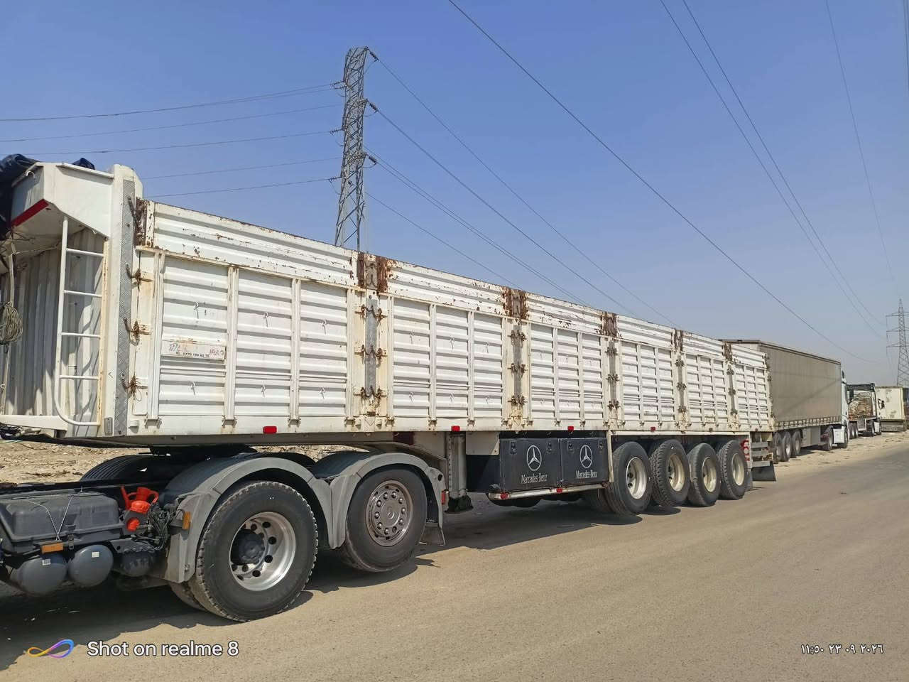 تريله عراق 4 محاورفصخ وربط سليمانيه  عربانه تركيه
طخم تايرات السعر 200 وبيها مجال
***********
***********

نص مكتوب في الصور:
- Shot on realme 8 11:52 23 09 2026
- Shot on realme 8 11:05 ٢٣ ٠٩ ٢٠٢٦
- Shot on realme 8 11:50 23 09 2026
- Shot on realme 8
- ١١:٥٠ ٢٣ ٠٩ ٢٠٢٦
- ١١:٥١ ٢٣ ٠٩ ٢٠٢٦