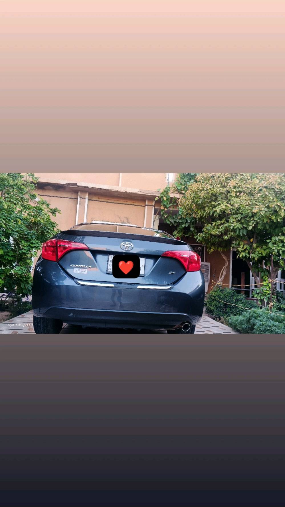 سيارة كورلا رصاصي موديل 17ضرر بنيد وجاملق
