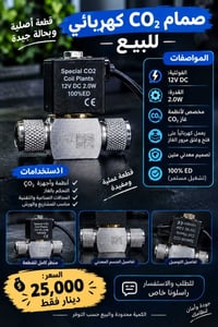 صمام CO2 • 12V DC • تصميم معدني