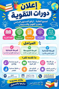 دورات تقوية • ابتدائي متوسط إعدادي • مراجعة شاملة