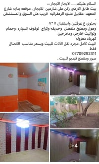 الايجار الايجار ،،، بيت طابق الارضي ركن  للايجار . موقعه بدايه شارع ال...