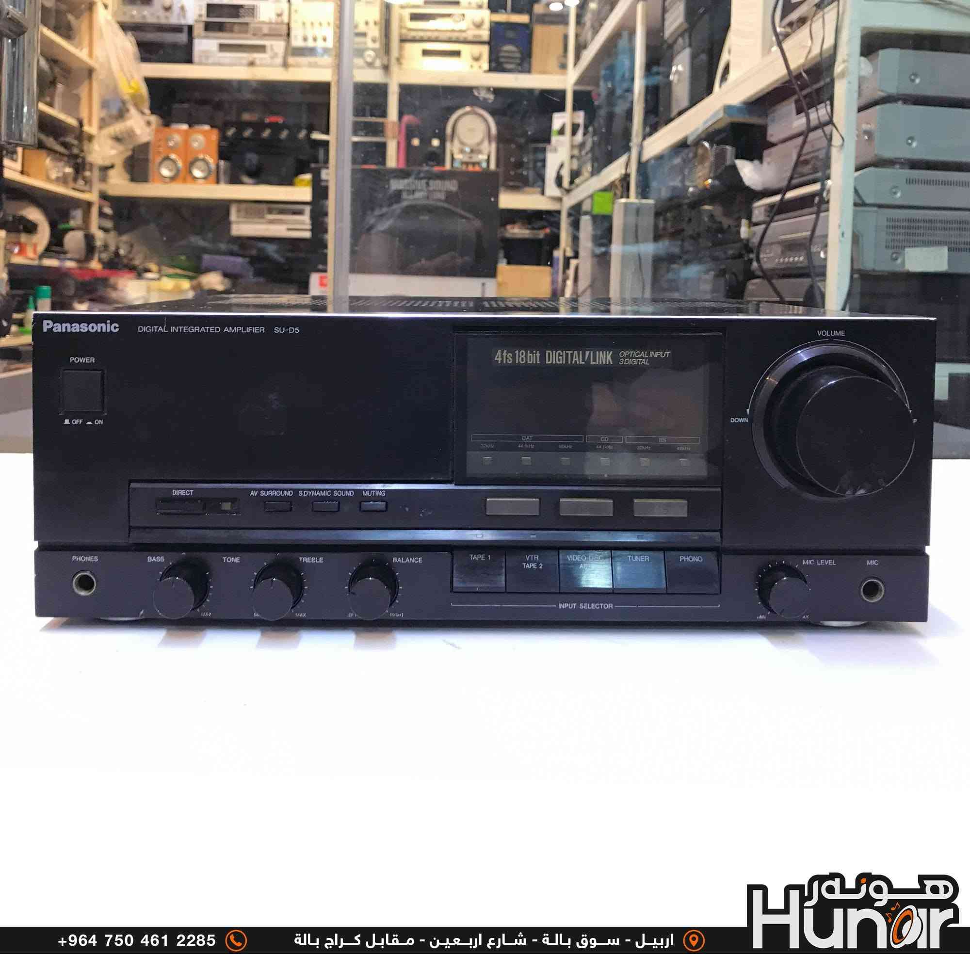Panasonic SU -D5 .110 VOLT DIGITAL INTEGRATED AMPLIFIER
MADE IN JAPAN
( کوردی • عربي )

🟢توصيل موجود الي جميع المحافضات
🟡گەياندن هەیە بۆ هەموو شوێنێک

🟠مــعـرض هــونـەر
🔸للـصوتــیات(امبلیفایر• سماعة• رادیو• انتیك• مایكروفون)
🔸عــنـوان• اربیل سوق بالة • شارع اربعین
🔸مـوبایـل• ***********
                   ***********

🔵پـێـشانـگای هــونـەر
🔹بۆ ئامێری دەنگی و کارەبایی(ئیمپلیفایر• سەماعە• ڕادیۆ• مایکرۆفۆن)
🔹ناونیـشان• هەولیر • بازاری لەنگەی ٤۰م
🔹مـــۆبـایـل• 
***********
***********

•••••••••••••••••••••••••••••••••••••••••••••••••••
#iraq #kurdistan #duhok #zaxo #hawler #karbala #slemani #erbil #baghdad #kurd #kurdish #akre  #karkuk #kuwait #najaf
#amplifier #audio #subwoofer #sound #music #audiophile #bass #stereo #amplifiers #speaker #soundsystem #speakers
#اربيل #العراق #بغداد

نص مكتوب في الصور:
- +964 750 461 2285 اربيل - سوق بالة - شارع اربعين - مقابل كراج بالة Hunar
- +964 750 461 2285 اربيل - سوق بالة - شارع اربعين - مقابل كراج بالة
- +964 750 461 2285 اربيل - سوق بالة - شارع اربعين - مقابل كراج بالة Hunor
- هونر
- Hunar
- +964 750 461 2285
- اربيل - سوق بالة - شارع اربعين - مقابل كراج بالة