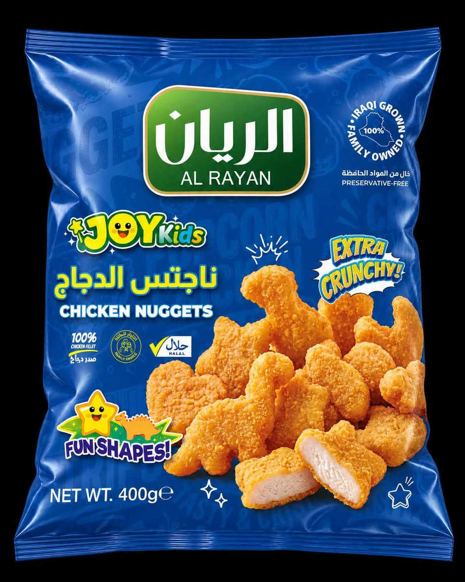 🔥🔥جمعةمباركة🔥
يسعدنا ان نوفر لكم منتوجاتنا الجديدة وتقديم افضل الخدمات لكم وبأنسب الاسعار بضاعتنا فريش وطازجة
من المجازر والمصانع الخاصه بنا مباشرة اليكم🔥🔥

زورنا لنقدم لكم خدمتنا🔥
شهداء السيدية/الخدمي/مجاور اسواق سيوفي/بالقرب من فتحة السيد ياسين
***********تتوفر خدمة التوصيل

نص مكتوب في الصور:
- الريان AL RAYAN الطعم الذي تحبه IRAQI GROUP FAMILY OWNED 100% المواد الحافظة PRESERVATIVES FREE مقرمشة بكل لقمة أفخاذ دجاج AL RAYAN أفخاذ دجاج مقرمشة CRISPY CHICKEN LEGS 100% CHICKEN دجاج حلال HALAL NET WT. 1000g