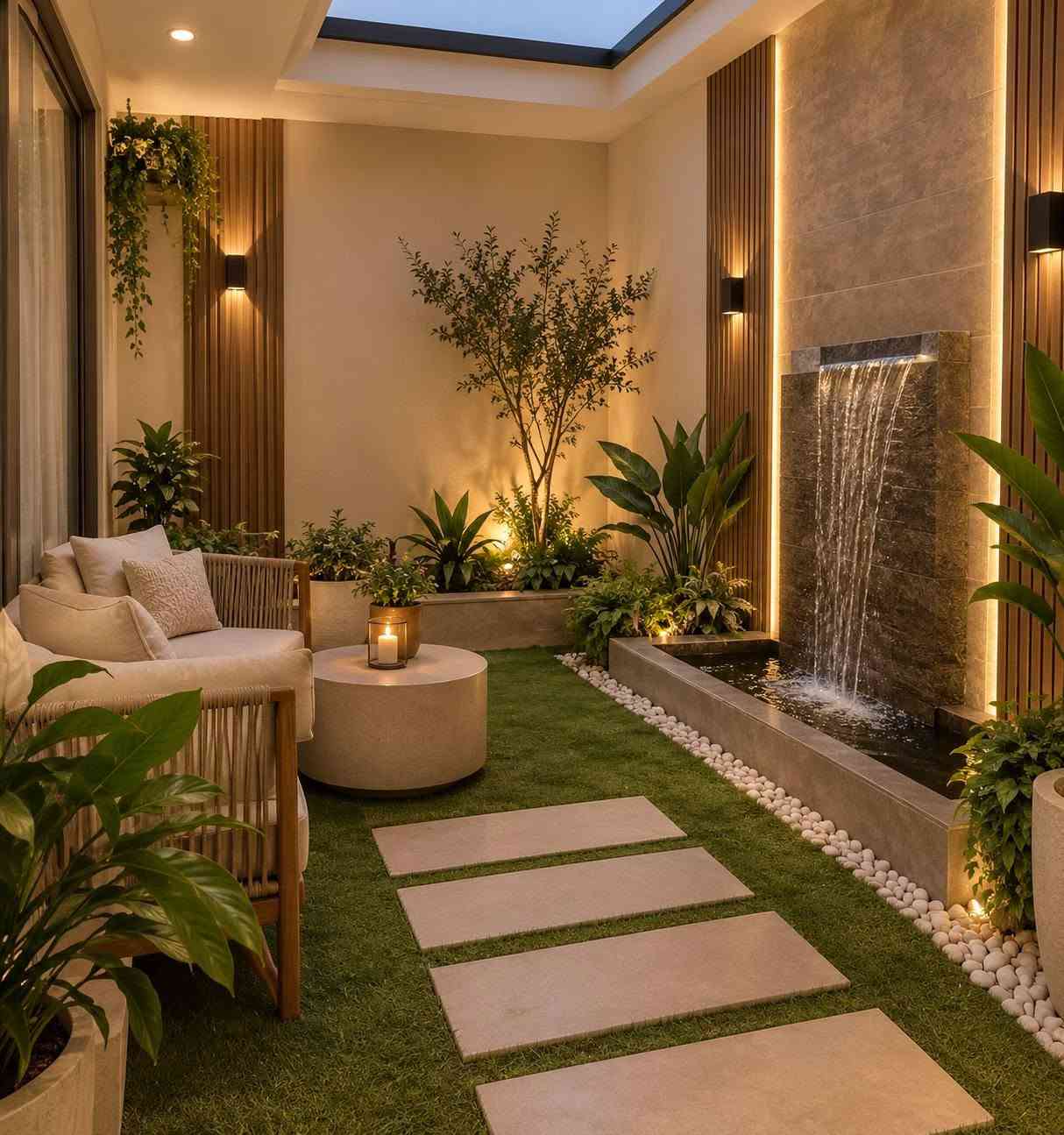 حدائق داخلية • شلالات مائية • تصميم عصري