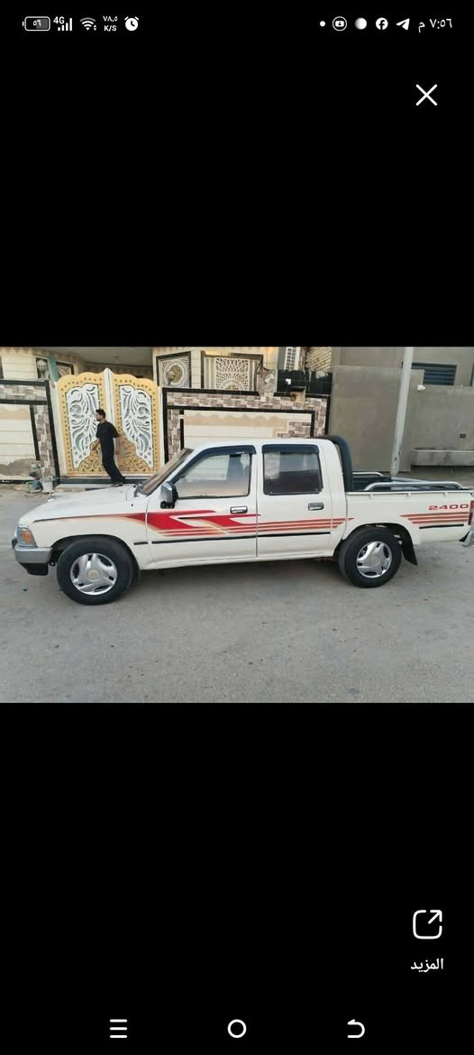 سلام عليكم بيكم تيوتا موديل 97 مكفوله كفاله محرك كير شرط شاصي كفاله سياره بيه رشه صبغ جماليه دوشمه حداديه  تواير كله جدد كهربائيات شغاله سياره جاهزه لأخر حبه ما تصرف عليه رقم ذي قار شرط تحويل مكان سماوه سعر 45 وبيه مجال رقم الهاتف//‏‪***********‬‏//

نص مكتوب في الصور:
- المزيد