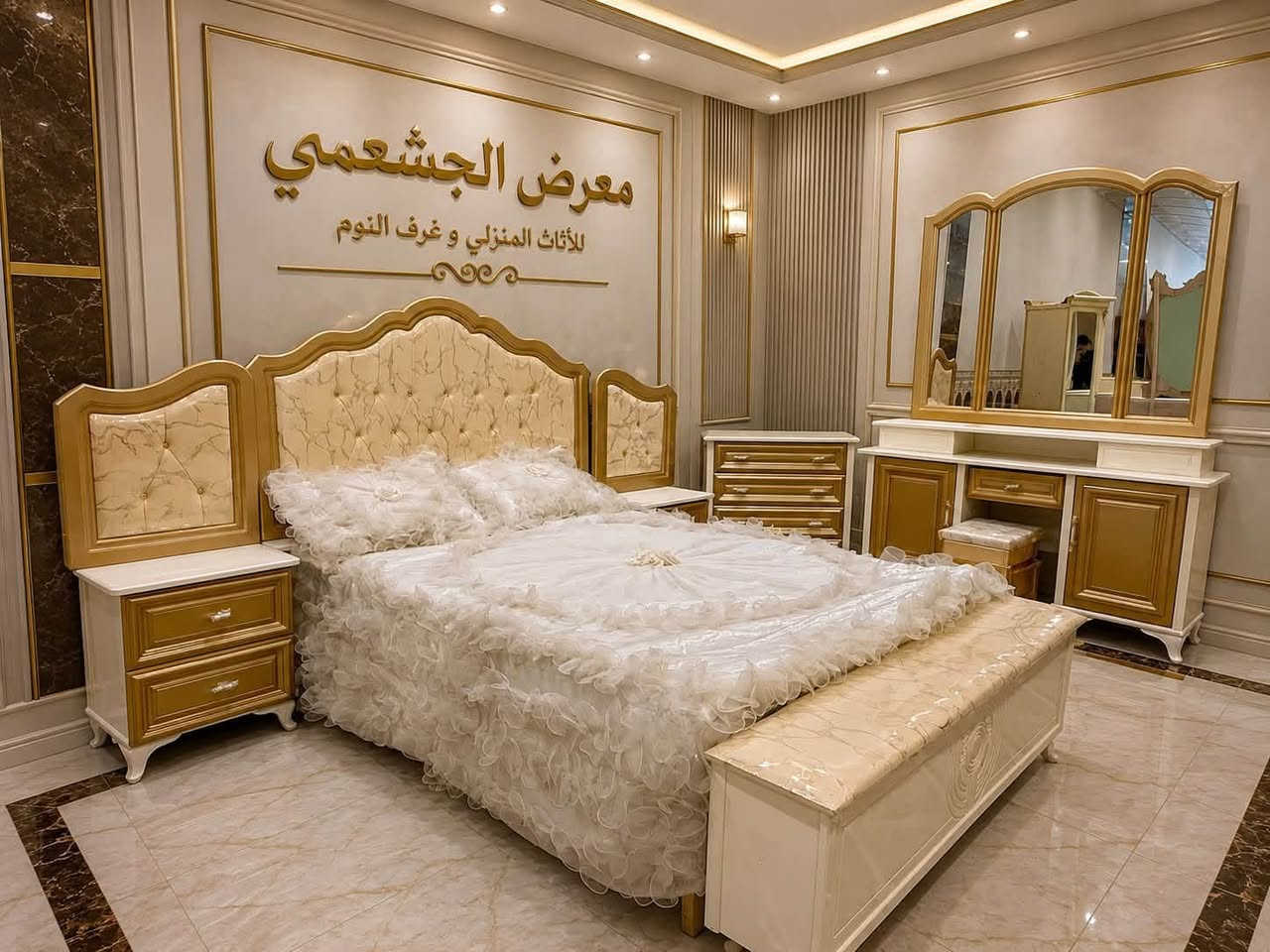 🚨 انطلقت أقوى تخفيضاتنا على موديل الأقواس – فخامة بسعر ولا أروع!
📉 من 2,450,000 دينار عراقي
🔥 إلى 1,950,000 دينار فقط
💥 فرق 500 ألف دينار خلال 6 أيام بس!

✔️ موديل الأقواس – نجارة عراقية 100%
متوفر ضمن وجبة الدرجة الأولى ووجبة الأصباغ (البوية)

✨ تفاصيل الطقم (10 قطع):
• كنتور بطول 330 سم + ملحق 430 سم – ارتفاع 250 سم
• تصنيع داخلي: صاج طبيعي 4 ملم
• وجه الكنتور: MDF سماكة 12 ملم
• الضهر: چرچوبة شد برغي
• القاعدة الأرضية: بلوك صاج
• أبواب نرمادة شريطية
• التقطيع الداخلي: حسب رغبتك
• سكك سلايت – تقطيع بلوك بورد
• الشازون: خزان + طابورية إضافية
• سرير 6 أرجل من بلوك بلاويد
• لون الدوشمة حسب اختيارك
• تصميم فريد بمسكات مختلفة عن باقي الموديلات

🚛 توصيل وتركيب لكافة محافظات العراق بكروه
🛠 صيانة مجانية لمدة سنة كاملة

📍 العنوان: الرمادي التأميم قادسية الاولى
📞 للحجز والاستفسار:***********

🔹 معرض الجشعمي للأثاث – ثقة محلية بجودة عالية

⏳ الكمية محدودة والعرض ينتهي خلال 6 أيام فقط!
👇 لا تفوّت الفرصة وخلي غرفتك تحچي ذوقك!
