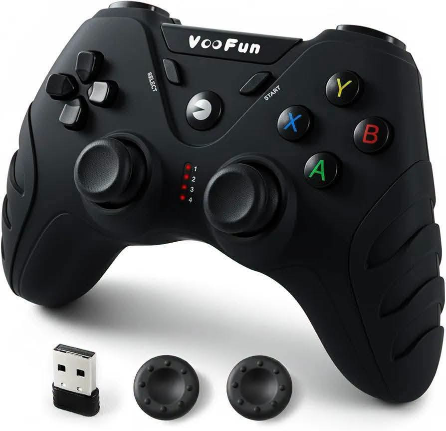 جوستك وايرلس VOOFUN 🫡🔥
وايرلس 2.4G USB ✅

متوافق مع 
PC✅windows✅PS3✅ ANDROID TV ✅ steam ✅

گير بدون درفت و بدون dead zone ✅

دبل اهتزاز ✅

شحن يدوم اكثر من 10 ساعات ✅

السعر 20 الف فقط 🫡🔥 

توصيل جميع محافظات العراق 5 آلاف 🚚

للأستفسار والحجز التواصل واتساب 📞 

***********

عنوان المركز: بغداد الحريه الثانيه شارع الحريه الثانيه قرب مكتبة الكروان مقابل صيدلية العنفوان مركز شمس للموبايل

نص مكتوب في الصور:
- مركز شمس SHAMS ELECTRONICS & MOBILES جوستك وايرلس PC - PS3 - ANDROID TV السعر 20 الف فقط *********** | shams_canter0@ | بغداد - الحرية الثانية - شارع الحرية الثانية
- No Drift No Dead Zone
- Ergonomic Design Durable ABS Material, Non-slip Grip Note: Press the 'SELECT+L3' button at the same time to turn off the controller