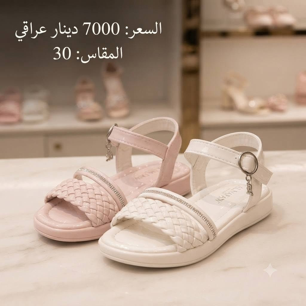 مجموعه الاولى من الاحذية المتوفره 😍😍
جميع انواع الاحذية نوعية ممتازه من شركات موثوقه 
الاحجام والاسعار موضحة في الصورة 🌹🌹
كلشي جديد راح يكون موجود 
بقناتنه غلى التليكرام🌷 
https://t.me/ansdAna
#انسب_الاسعار 😍😍
التوصيل متوفر لجميع انحاء ❤️العراق ❤️
واي طلب اكثر من 45 توصيل مجاني 
للتواصل السريع الاتصال على الرقم او المراسلة على الواتس اب 
***********

نص مكتوب في الصور:
- ترانشوز بناتي مطرز بتصميم أنيق
- القياسات المتاحة:
- رصاصي: 31
- أسود: 26
- نيلي: 29-27-27-30
- السعر: 9000
- أحذية رياضية أنيقة للبنات
- السعر: ١٠,٠٠٠
- المقاسات المتاحة:
- الرصاصي (الرمادي): ٣٧، ٤٠، ٤١
- الأسود: ٣٨، ٤١
- النيلي (الأزرق): ٣٧، ٣٨، ٤٠
- السعر: 7000 دينار عراقي
- المقاس: 30
- حذاء نسائي بتصميم بناتي المقاس: 38 - 41 السعر: 10,000 د.ع.
- ترانشوز ولادي
- الرصاصي
- 34 - 32 - 34
- الأسود
- 34 - 33 - 34
- السعر: 7000
- اللون: بيج المقاس: 40-38 اللون: أسود المقاس: 40 اللون: رصاصي المقاس: 41-40-38 السعر 8000 د.ع.
- الأبيض 37 الأسود 36 السعر: 12,000 دينار تصميم بناتي أنيق
- المقاسات: البيج: ٣١ الأسود: ٣٢-٣٣ السعر: ٧٠٠٠ دينار عراقي
- PREMIUM RHINESTONE FLOWER SANDAL
- PRICE: 7000