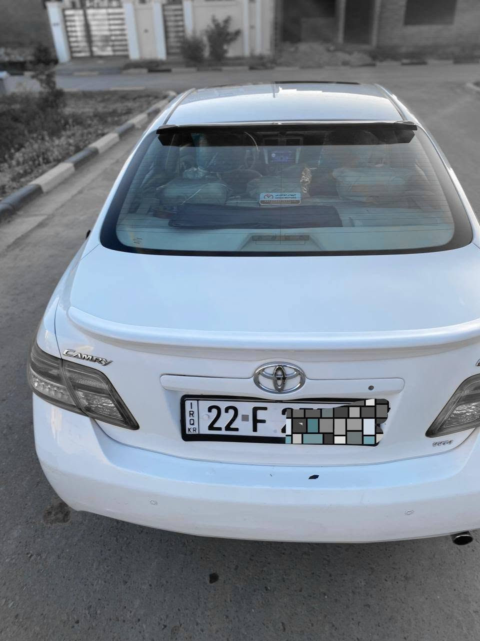 السلام عليكم مكلف بالنشر 
للبيع فقط كامري 2009 خليجي GLX
فول مواصفات فتحة سقف سلايت كامرة حساسات كشن كهرباء بردة خلفية كهرباء صبغ قطعتين رش فقط بدون حادث 
رقم اربيل الدولي هزه وسنوية جديد شرط التحويل سيارة جاهزة ماناقصها اي شي كير ومكينة وحدادية وتبريد خير
 من الله السعر 105 $
شدة وخمس ورقات وبيها مجال 
مكان السيارة سامراء المقدسة 
للاتصال *********** 
الخاص مغلق
