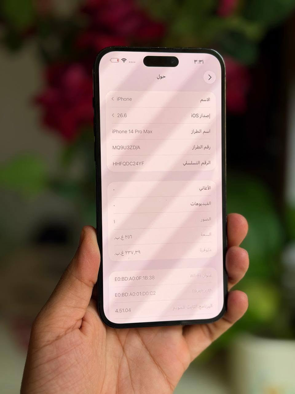 آيفون ١٤ برو ماكس • ٢٥٦ • بطارية ٨٠٪