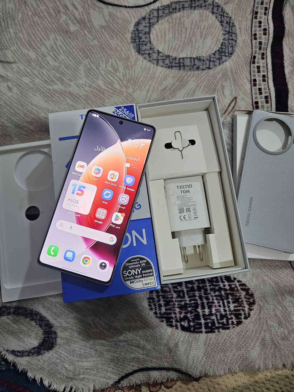 تكنو كامون 30 برو 5G

90 فريم 

144 هيرتز

شاشه اوملد بصمه مدمجه بالشاشه

ذاكره 256 رام 12+12

معالج 8200 دايمن ستي التما

بطاريه 5000 

شاحنه 70  واط

كامل ملحقاته 

نظافه 90 وفوك
