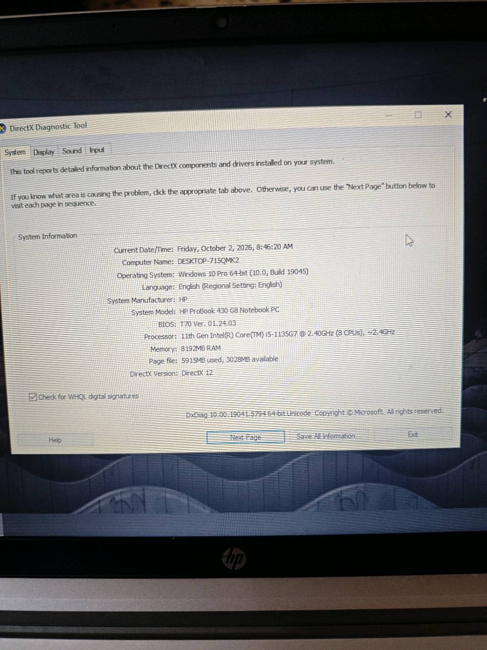 السلام عليكم لابتوب hp للبيع
وارد اوروبي نظيفة وما مستخدمة هواي
اذا تريد تستفسر تعال على هذا الرقم بالواتساب 
7765942546