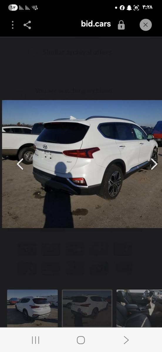 سلام عليكم 
سنتافي وارد فول موصفات حادثهه فقط دعاميه 
***********
السعر 
١٦٥

نص مكتوب في الصور:
- bid.cars