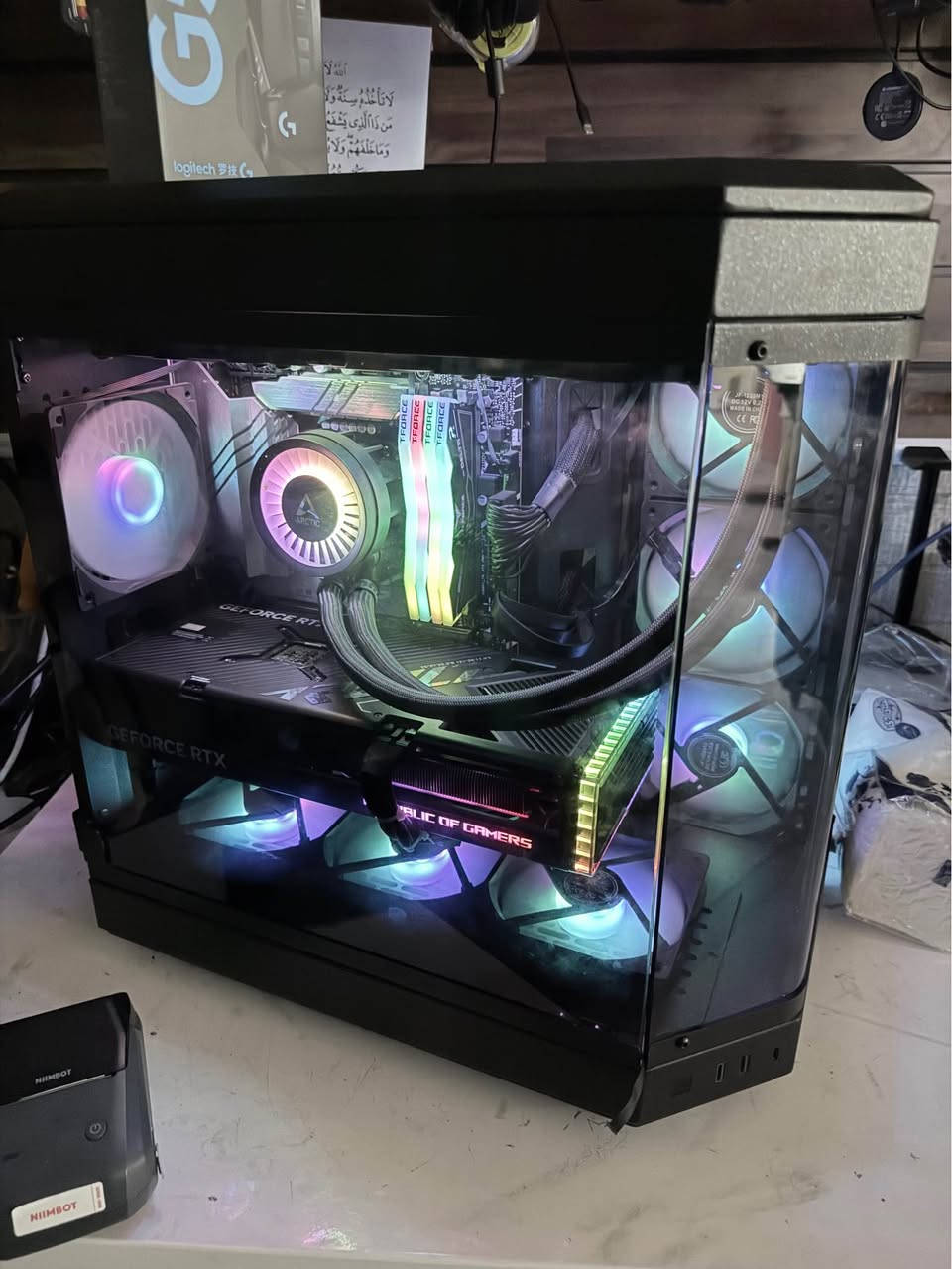 Pc gaming *********** 3 450 000
i9 14900kf 
Z790 p wifi 
Ram 4x16  tforce cl 30.  6000
2T ssd nvm gen4 team tm8fpk002T
Aio arctik 360
Rog strex 4070ti 
1000w psu nzxt أربيل, العراق
