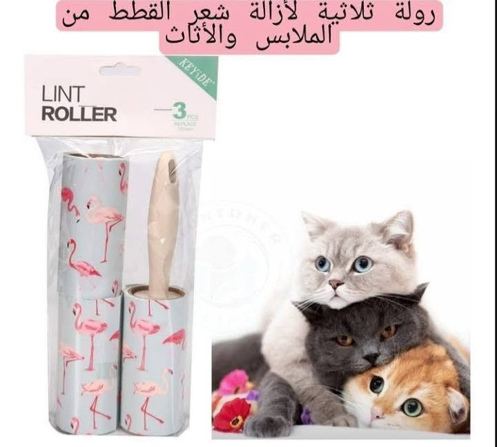 روله لازاله شعر لقطط موجود بالفين واكو ب4

نص مكتوب في الصور:
- 清洁小帮手
- 轻轻一滚 告别“尘”世
- 斜撕设计○即撕即扔○便携收纳
- رولة ستيكر لاصق عالي الجودة لازالة شعر الحيوانات الأليفة والغبار من الملابس والأثاث ومقاعد السيارات مع كل رولة تأتي 2رولة هدية تحتوي كل رولة على 70 سحبة بمجموع كلي 210 سحبة
- رولة لازالة شعر القطط من الاثاث و الملابس
- رولة ثلاثية لأزالة شعر القطط من الملابس والأثاث