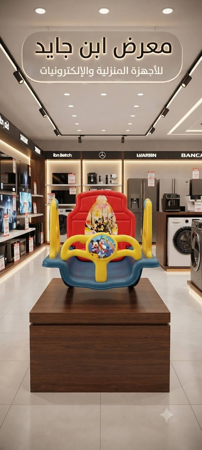 ⚡ عالم الطفل السعيد بين إيديك! 🧸🚗
​نوفر لطفلك كل وسائل الراحة والترفيه والوناسة بأجود الخامات وأرقى الماركات العالمية، وبأسعار تنافسية تناسب كل عائلة!
​كل ما يحتاجه طفلك لنموه ولعبه وراحته تلاقيه يمنا بـ معرض ابن جايد:
​🛏️ كاروك ومهد: نوم هادئ ومريح يضمن لطفلك الراحة التامة والأمان طوال الليل.
​🚶 حجلة (مشاية أطفال): لتشجيع طفلك على الخطوات الأولى بكل ثقة وثبات.
​🚗 سيارات الأطفال الشحن: المتعة الحقيقية والسرعة الآمنة لصغارك بحركات تفاعلية ممتعة.
​🚲 باسكل ثلاثي ودراجات: لتعزيز نشاط وحيوية طفلك وبناء مهاراته الحركية.
​🎪 مرجوحة (أرجوحة): أوقات من المرح والضحك لا تنتهي داخل البيت أو الحديقة.
​🛴 سكوتر: التوازن والسرعة بأحدث التصاميم العصرية المناسبة لكل الأعمار.
​📍 النجف الأشرف
📞 للحجز والاستفسار، تواصل معنا فوراً على الرقم: ***********
​✨ معرض ابن جايد.. دلال طفلك يبدأ من عدنا! 🌟

نص مكتوب في الصور:
- معرض ابن جايد للأثاث ومستلزمات الأطفال
- معرض ابن جايد للأجهزة المنزلية والألعاب معرض ابن جايد للأجهزة المنزلية والألعاب $200
- معرض ابن جايد
- EBN JAYED SHOWROOM
- مواصفات المنتج /
- Product Specifications
- • المادة:
- خشب طبيعي عالي الجودة
- • قضبان أمان:
- تصميم مباعد آمن
- • مراتب مريحة:
- حشوة إسفنجية ناعمة
- • تصميم متين:
- هيكل قوي وثابت
- • لون طبيعي:
- لمسة نهائية غير سامة
- معرض ابن جايد للأجهزة المنزلية والإلكترونيات
- معرض ابن جايد للأجهزة
- معرض أبن جايد IBN JAYID GALLERY دراجة أطفال سوبر بايك (Super Bike) المواصفات الرئيسية: المقاس: 12 بوصة (مناسب لعمر 3-5 سنوات) اللون: أخضر زاهي مع رسومات لهب صفراء على المقعد الهيكل: فولاذي متين وقوي الملحقات: سلة أمامية بلاستيكية خضراء، عجلات تدريب (طبتبات) قابلة للإزالة، ومقعد خلفي مع مسند الأمان: حماية كاملة للسلسلة، عجلات ملونة متينة التصميم: تصميم رياضي "سوبر بايك" عصري وجذاب الاستخدام: تعلم ركوب الدراجات بثقة وأمان متوفر الآن في معرض ابن جايد