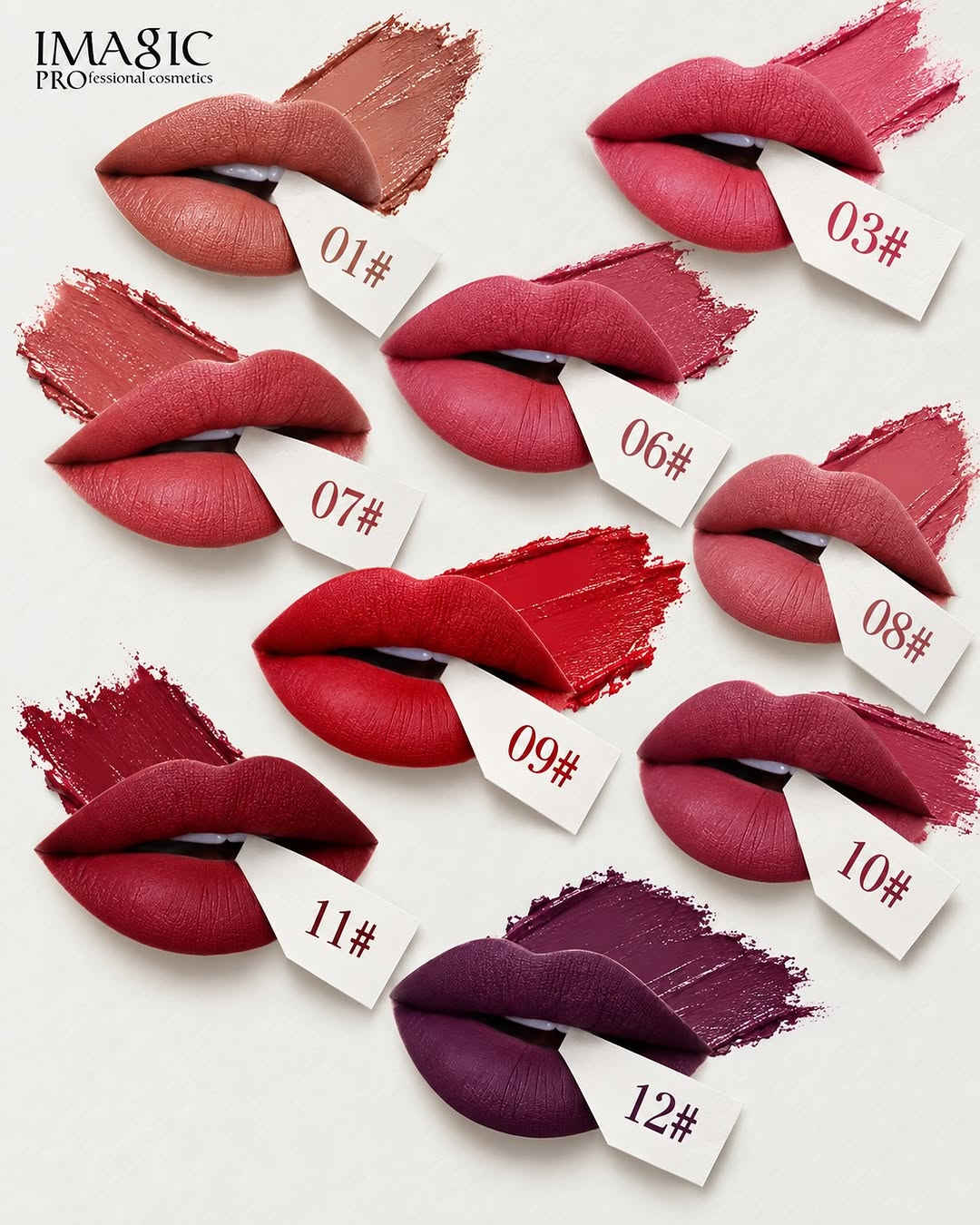 أحمر شفاه IMAGIC Professional Matte Lipstick بتركيبة مطفية ناعمة وتغطية واضحة من أول تمريرة، ينطي الشفاه مظهر مرتب ومخملي بدون إحساس ثقيل.

متوفر بدرجات متنوعة من النيود والوردي للأحمر والدرجات الغامقة، حتى تختارين اللون اللي يناسب لوكج ومناسبتج. 🤎❤️

💰 السعر: 8,000 د.ع فقط

اختاري درجتج المفضلة واطلبيها هسه من Basra Amazon. 🛍️

🚚 توصيل سريع لكل محافظات العراق
• داخل البصرة: 3,000 د.ع
• باقي المحافظات: 5,000 د.ع

📞 للحجز والطلب:
***********
***********

📲 أو حمّلي تطبيق Basra Amazon وشوفي الدرجات المتوفرة واطلبي مباشرة من التطبيق.

نص مكتوب في الصور:
- BASRA AMAZON COSMETICS & ONLINE SHOPPING
- IMASIC PROFESSIONAL COSMETICS 01# 03# 06# 07# 08# 09# 10# 11# 12#