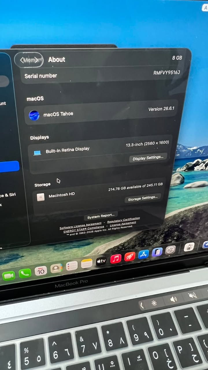 MacBook Pro 2022 13.3” M2 

Ram 8 | SSD 250 

Battery 100 | Cycle 49

السعر : 800,000

ماك فقط بدون شاحن وكيبل وكارتون 

***********
