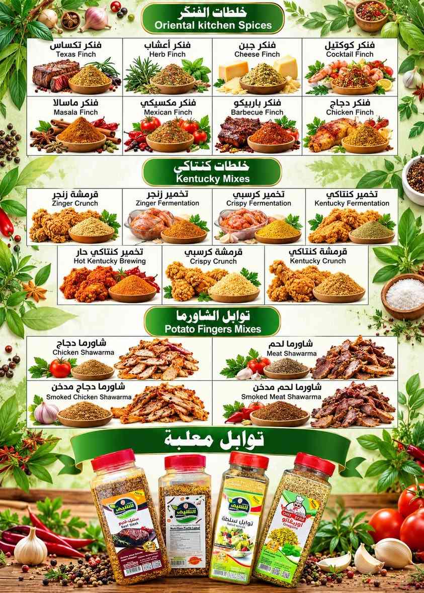 بهارات الشيف • توابل حسب الوزن • معبأة بكيلو