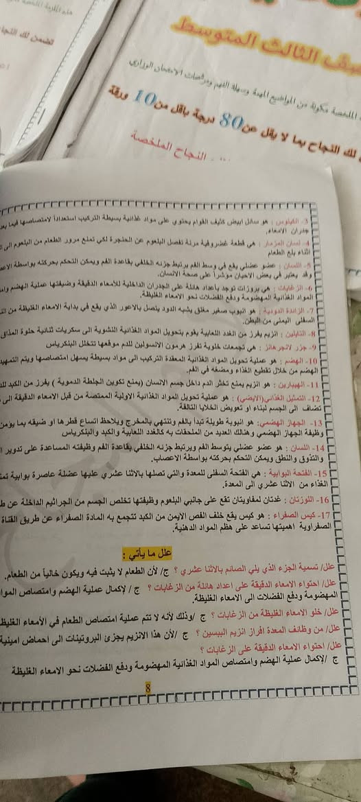 السلام عليكم ملازم صف الثالث متوسط تضمن 90 درجه بل امتحان باقل من عشر اوراق سعرهن كلهن رياضيات.اجتماعيات.انكليزي. كيمياء زائدا فيزياء زائدا احياء زودا عربي زادا اسلاميا 8 ملازم سعرهن 25,000 تضمن نجاحك بيها كتابات واضحه جدآ رقم ***********
