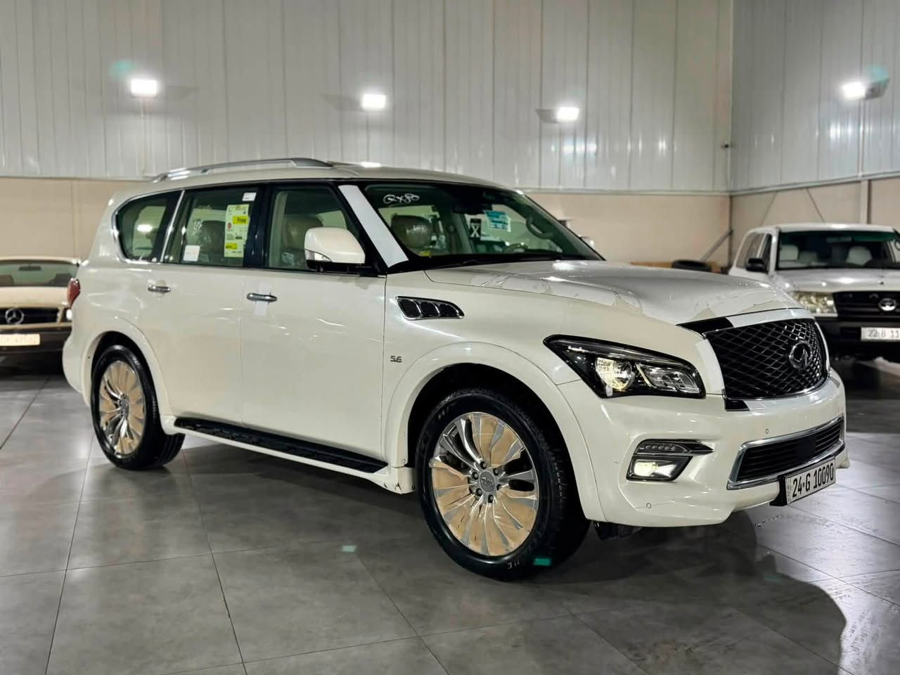 ‏ INFINITI QX80 2016
أنفنيتي QX80 موديل 2016 فول فول مواصفات ١/١
مواصفات خليجي وكالة شريك سردار ✅
سيارة جديد مثل شريكة 📦📦🧿🧿
-----------------------------------------
مكان🌆: سليماني                   
 سعر💵:  224$ 
تليفون 📲: ***********
                  *********** واتساب
  -----------------------------------------
▫️محريك V8 5.6L تمانية سلندر
🔹گير و محرك بشرط برغي مامفتوح شرط📦
🔹بدون صوت و صرف و خلل كل بشرط فحص
🔹ماشيه 96  الف كيلو متر حقيقي 📦✅

▫️ بصمتين بلادي و سماعات و كتلوك كل موجود✅
 
▫️سيارة كلين تايتل وكالة شريكة سردار
🔹صار بلعراق ( باب خلفي و نص جملغ صبوغ )❌
🔹بدون داخل و بدون أيرباگ شرط فحص✅
🔹حتل دعاميات بيلادي بدون صبوغ 
🔹سيارة حيل حيلوة جديد جديد ماشاالله
🔹سيارة على وضع شريكة لوك لوك 📦📦

 
▫️مواصفات
{{ بصمة - سلايت - داخل بيجي - فورويل - رادار امامي و خلفي - رادار جانبي - ثلاجة -  خمس كاميرا - ٣ شاشة - تشغيل عن بعد - صندوق شفت - كشنات جلد - كشنات تتفيئة و تبريد - كشن و ستيرن خزن - كشنات امامي و خلفي كهربا - تيريد مركزي - حصاص امامي و خلفي - سماعة BOSE - مراي شفت - بغاغ لايت - داخل فورميكا - ڤوليوم - تحديد سورعة - لايت وزينؤن - بگلايت ليد - بعد }}
 
▫️اربع تاير و ويل حجم 22 بيلادي جديد جديد
🔹سيارة جديد ماشالله بدون نواقص
🔹سيارة شرط بدون اى نواقص گير و محرك و حدادي و كاهرباى كل بشرط
🔹سنوية و رقم جديد سنوي بأسمي تحويل غرامة بشرط
