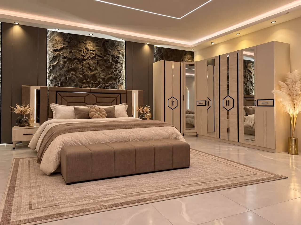 مرماريس زاوية • ١٠ قطع • سرير مخزن