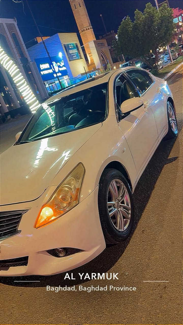 السلام عليكم إنفنيتي G37x
موديل 2013 … ماشيه 98,000 حقيقي 

محرك 3.7 تنفس طبيعي 

بصمه تشغيل وابواب وصندوق 

تبريد ثلج + منفصل 

شاشه لمس +كامرة خلفية دواره 

رادار خلفي حساسات 

كشنات جلد فول تحكمات وخزن ميموري +تدفئه كشنات 

سلايد روف تحكم ستيرن+شفتات رياضي 

لايت زنون عالي ناصي 

سيستم صوت Bose

السيارة عليها تخم تاير 4 جدد 

بلكات نوزلات مجاول كلهن جدد 

صدر سيارة امامي جديد 

فول مواصفات 1/1

السيارة گفاله محرك وكير \\ مصبوغه عام وبيها سونار من المندلاوي بكلشي كهربائيات والخ ….. 

السعر 85 قفل

مكاني بغداد …. ***********
