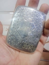 علبة سكائر فضة انتيكة انكليزي - السعر 350 الف مع التوصيل - تفاصيلها مو...