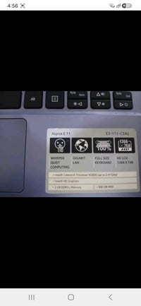 laptop Acer EOOK721 cpu 2.16  500HDD i3 Intel HD Graphic شنو حالة اللا...