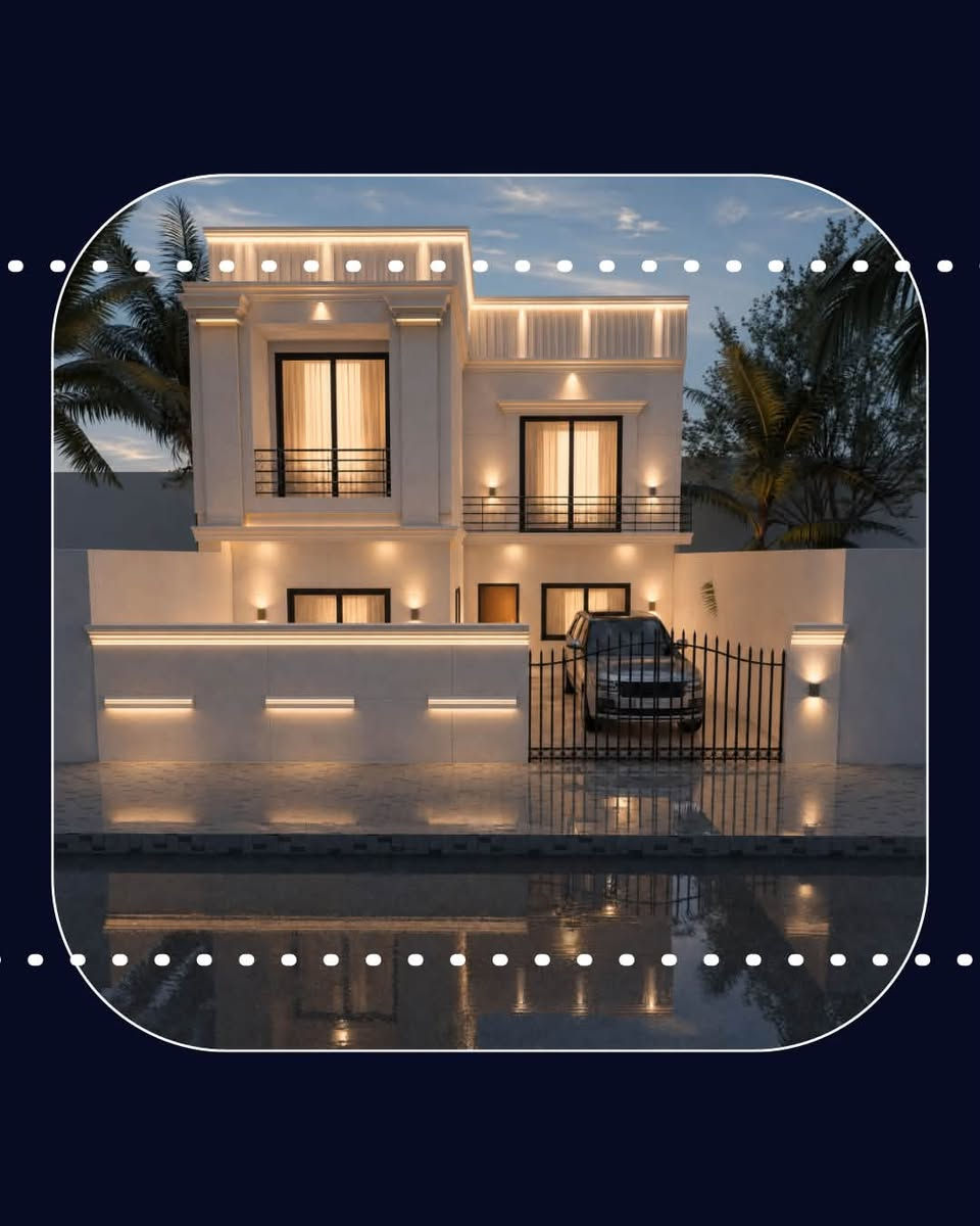 تصاميم عصرية: نحول أحلامك إلى واقع هندسي يجمع بين الفخامة والعملية.
استغلال ذكي للمساحات: نستغل كل زاوية لضمان راحة وخصوصية عائلتك.🏡
 مخططات تفصيلية: نقدم رسومات (2D و 3D) دقيقة تسهل عليك البناء بكل سهولة.🎞️
 حلول مستدامة: تصاميم تراعي الأجواء المحلية وتوفر الطاقة لبيئة معيشية مريحة.🏠
 مرونة بالتعديلات: مستمرون معك حتى يصل التصميم تماماً لما تطلبه.
 التزام بالمواعيد: سرعة في الإنجاز مع أعلى معايير الجودة الهندسيّة.
 تواصل معنا الآن: ابدأ خطوتك الأولى، وراسلنا اليوم لنناقش تفاصيل بيتك القادم!

للحجز والاستفسار ***********☎️

نص مكتوب في الصور:
- ALI ALABDULLAH *********** تصميم واجة نيو كلاسك بمساحة 280 م
