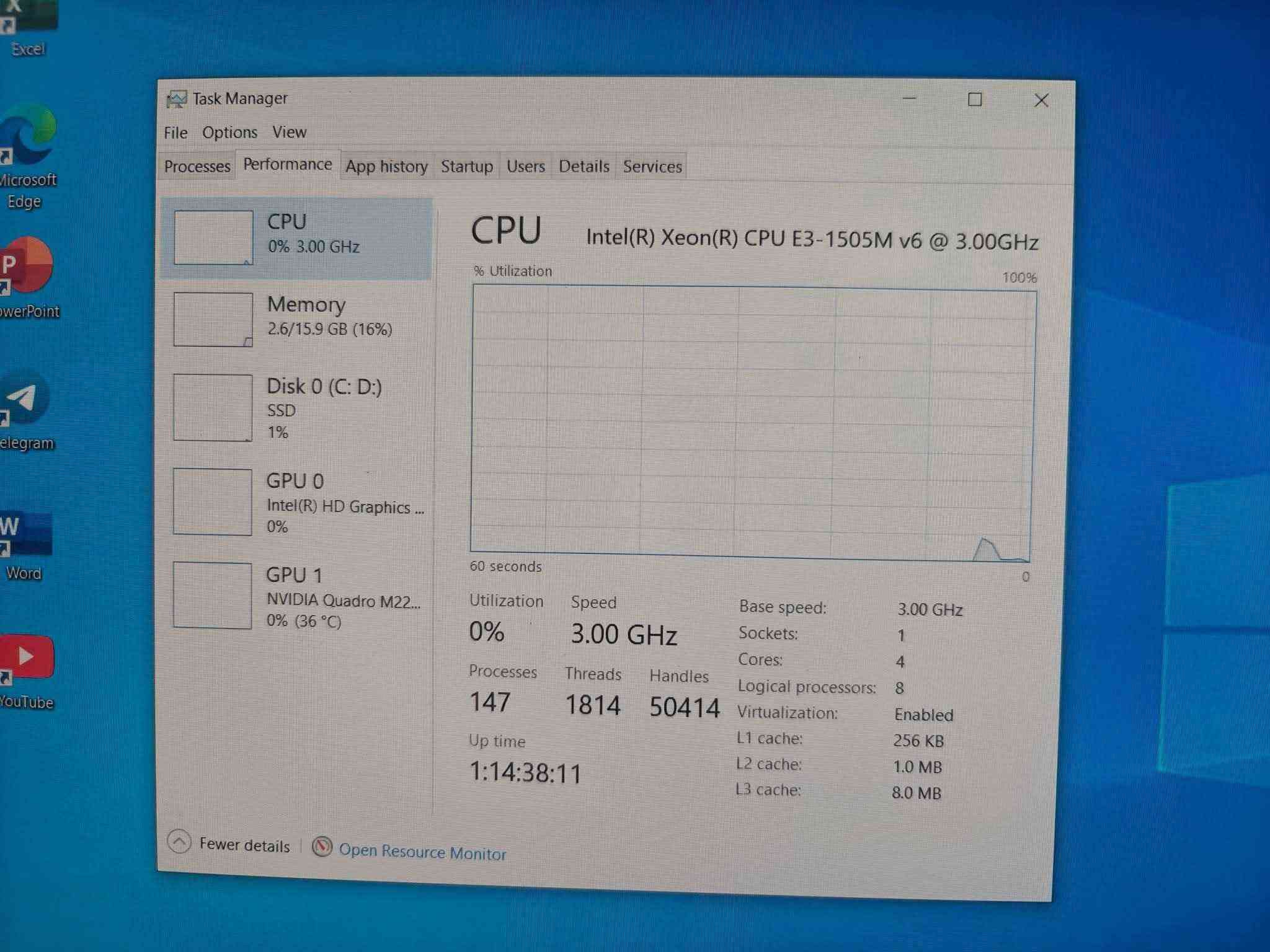 ديل Precision 7520 • إنتل Xeon E3-1505M • كارت Quadro M2200