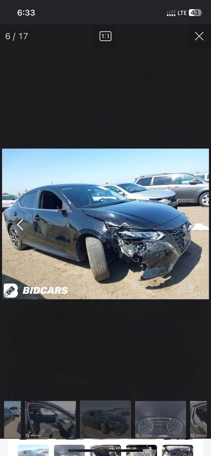 السلام عليكم 
موديل 2024  NISSAN SINTRA SR

ملاحظة : شبر بونيت صبغ شبر جاملغ   بدون دواخل 
الباب بارد 
سعر : 140$ مجال قليل 
مواصفات SR 💙فول ما عد فتحة 
☑️محرك 2000
☑️بصمة تشغيل بصمة ابواب  
☑️تشغيل عن بعد 
☑️رادار امامي خلفي جانبي 
☑️كاميرا خلفيه دواره 
☑️حساس خلفي 
العنوان اربيل 
رقم تلفون و واتساب *********** أربيل, العراق

نص مكتوب في الصور:
- @ar_car2
- 13:29
- ◄ WhatsApp
- 8 of 10
- LTE
- 3N1AB8DV8RY365132 @ar_car2
- 6:33
- LTE 43
- 6 / 17
- 1:1
- 2024 NISSAN SENTRA, SR XTRONIC CVT
- 3N1AB8DV8RY245132
- 04222094
- BIDCARS