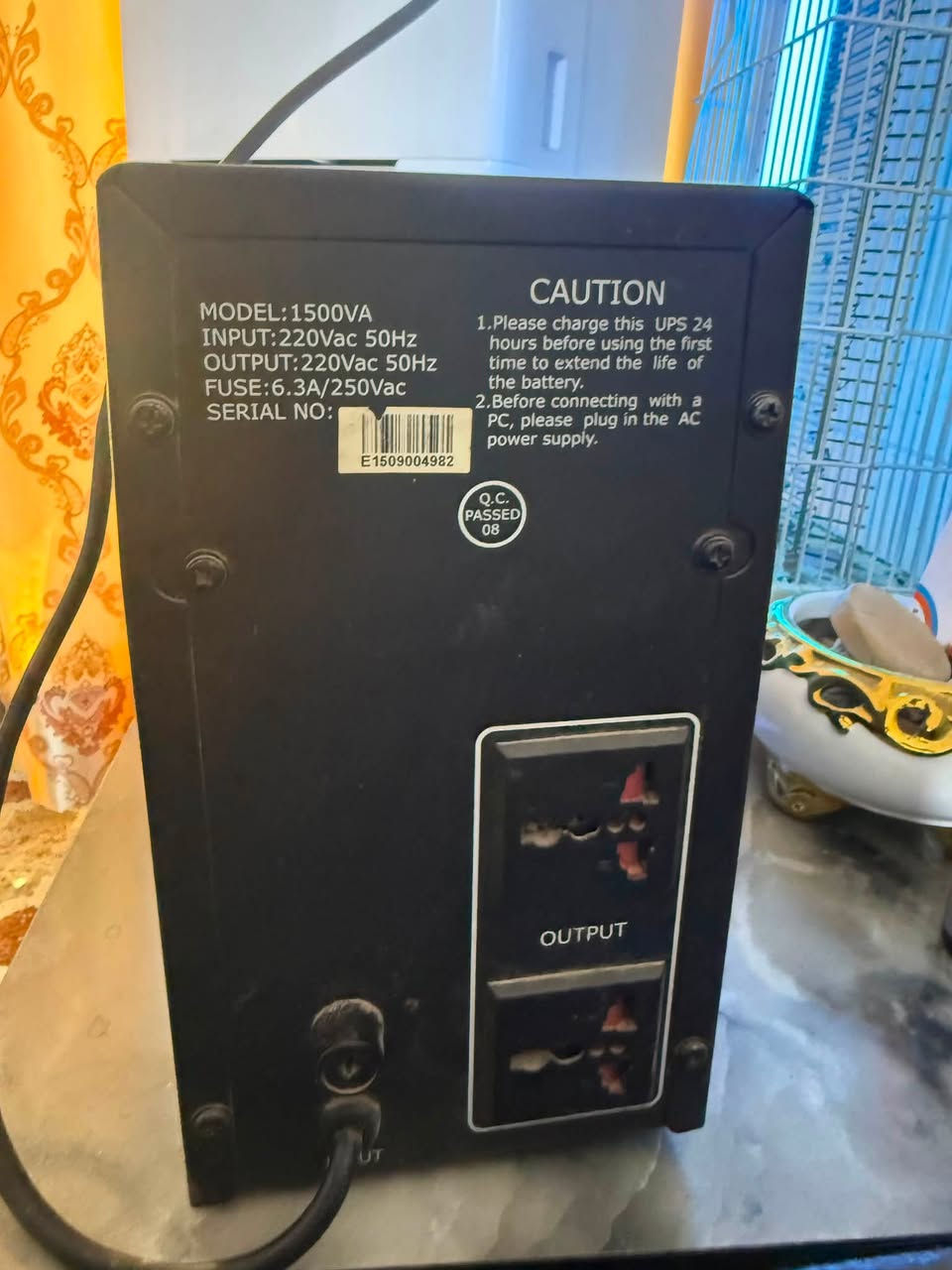 Ups مستخدم
حجم 1500va
عدد البطاريات 2
لكن البطاريات الموجودة داخل ups منتهية لازم تبديل اما الجهاز نفسه مابي شيء

السعر 50 الف

مكاني بغداد / الكمالية
 ***********
