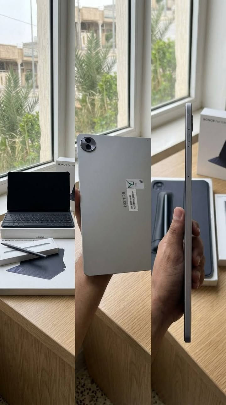 🔥 للبيع | HONOR Pad 10 — باكج كامل ومتكامل 🔥
📱 HONOR Pad 10 بحالة مستعمل نظيف جداً، استخدام شخصي ومحافظ عليه، واستخدام قليل والجهاز يعمل بصورة ممتازة وبدون أي مشاكل.

✨ المواصفات والمميزات:

🖥️ شاشة كبيرة 12.1 إنش بدقة 2.5K

⚡ معدل تحديث 120Hz

📄 شاشة مريحة للعين بلمسة PaperMatte تقلل انعكاس الضوء ومناسبة جداً للقراءة والدراسة

🚀 معالج Snapdragon 7 Gen 3

💾 رام 8GB

💽 ذاكرة داخلية 256GB

🔋 بطارية ضخمة 10100mAh

⚡ شحن سريع 35W

🔊 نظام صوت Stereo محيطي بتجربة صوتية قوية وواضحة

🤖 دعم متكامل لمزايا الذكاء الاصطناعي AI

📱 نظام Android وتجربة استخدام سلسة

🎁 الباكج كامل:

✅ جهاز HONOR Pad 10

✅ قلم HONOR الأصلي — وكالة 🖊️

✅ كيبورد HONOR ⌨️

✅ الشاحن والكابل

✅ العلبة الأصلية

✅ كامل الملحقات

💰 السعر: [450 الف]

📍 المكان: [بابل/ناحية الطليعة]
 📞 للتواصل/ ***********
