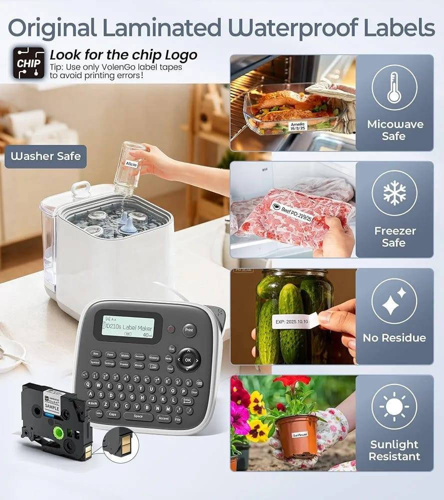 طابعة ليبلات حرارية جديدة مع 4 كاسيت تواصل خاص واتساب***********

نص مكتوب في الصور:
- Original Laminated Waterproof Labels Look for the chip Logo Tip: Use only VolenGo label tapes to avoid printing errors! Washer Safe Micowave Safe Freezer Safe No Residue Sunlight Resistant
- Unleash Your Creativity 100+ frames ABCD ABCD ABCD ABCD ABCD ABCD ABCD ABCD ABCD ABCD ABCD ABCD ABCD ABCD ABCD ABCD ABCD ABCD ABCD ABCD ABCD ABCD ABCD ABCD ABCD ABCD ABCD 16 fonts Handwritten Bolder Font_A Font_B Font_I Font_E Font_M Font_J Font_L Font_K Font_P Font_N 800+ symbols Chickpeas Macaroni Spaghetti Like You Confidential documents Bookmark Postcard Blossoms Justin Tom HANDLE WITH LOVE DO NOT JAM,PUSH SQUEEZE INTO MAILBOX