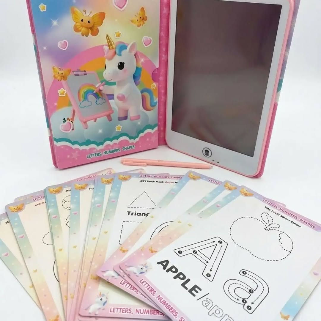 سبوره كتاب تعليمي سحري للأطفال 
مع كتابة ورسم LCD كروت الاحرف وأشكال رسومات متنوعة عدد 20 قطعة يكتب ويمسح بضغطة زر واحدة  سهلة الاستخدام السعر 7 الاف

نص مكتوب في الصور:
- سبوره كتاب تعليمي سحري للأطفال مع كتابة ورسم LCD كروت الاحرف وأشكال رسومات متنوعة عدد 20 قطعة يكتب ويمسح بضغططة زر واحدة سهلة الاستخدام السعر 7 الاف