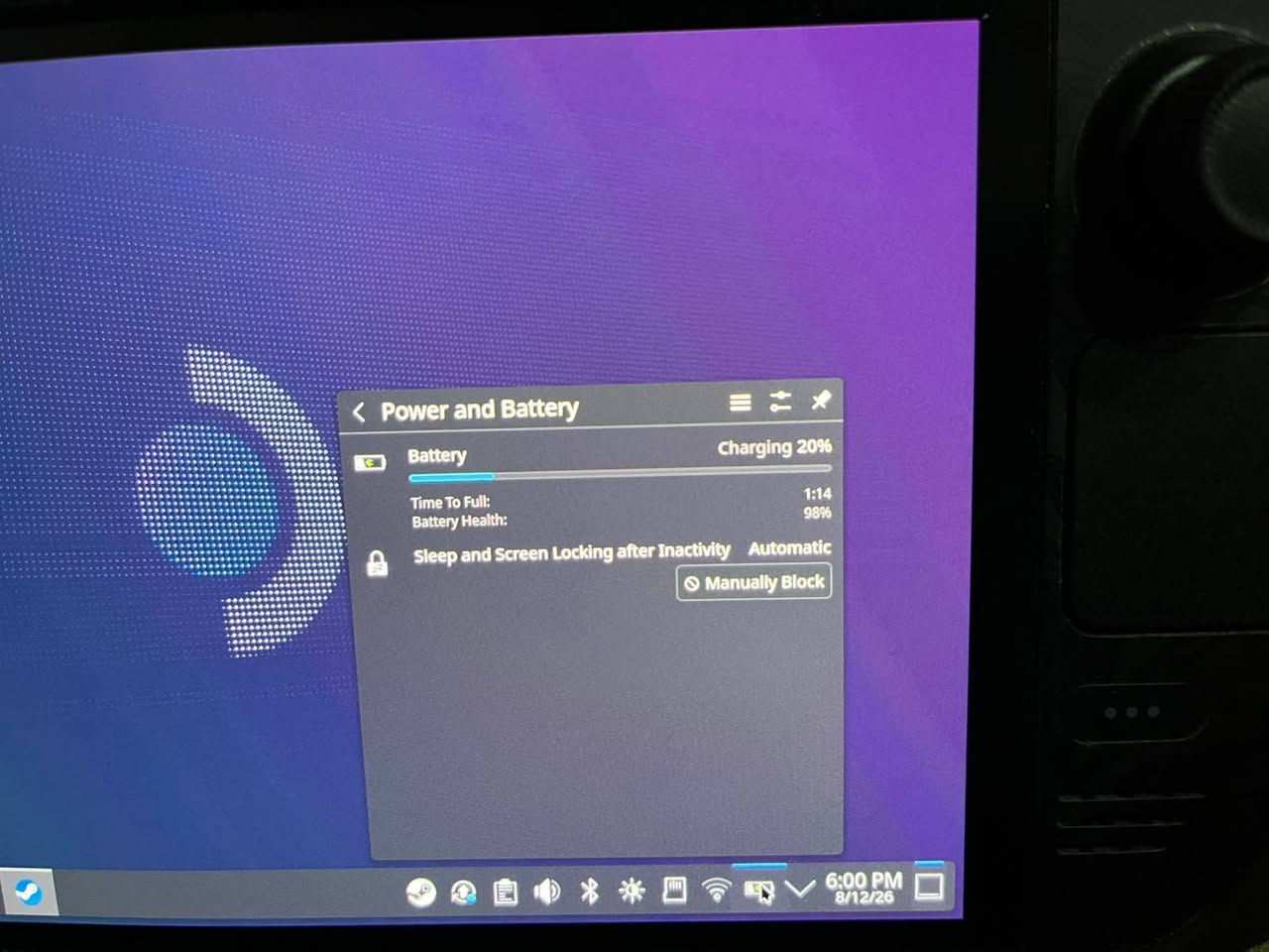 ستيم ديك اوليد للبيع

Steam Deck OLED 1TB + 256GB MicroSD

جهاز Steam Deck OLED سعة 1 وربع تيرا بحالة ممتازة جدًا، استخدام حوالي أسبوع واحد فقط.

* شاشة OLED الرائعة بحجم 7.4 إنش
* معدل تحديث 90Hz
* النظافة والحالة: 100% تقريبًا مثل الجديد
* مساحة تخزين: 1TB
* مع 256GB MicroSD
* كفر حماية قوي مع ستاند مدمج — مفيد جدًا للالعاب الثنائية مثل Tekken و fifa
* الجنطة الاصلية
* الشاحن الاصلي

الجهاز شبه جديد واستخدامه خفيف جدًا، وكل أغراضه موجودة.

السعر: 890,000 دينار قابل للتفاوض بشكل بسيط , سعر الجديد 1,200,000 وبدون هارد 250 

موقعي البصرة دور الصحة
توصيل: متوفر ب ٥ الاف.
للتواصل 
راسلني على الخاص
او واتس اب: ***********.

نص مكتوب في الصور:
- Power and Battery Charging 20% Battery Time To Full: 1:14 Battery Health: 98% Sleep and Screen Locking after Inactivity Automatic Manually Block 6:00 PM 8/12/26
- 6:36 PM
- Storage
- Internal Drive
- 913.9 GB FREE OF 927.4 GB
- SD256
- 229.4 GB FREE OF 233.5 GB
- /HOME/DECK/.LOCAL/SHARE/STEAM
- GAMES 3.26 GB MEDIA 133.84 KB NON-STEAM 10.22 GB FREE 913.88 GB
- Items 5
- Size on Disk
- Proton 10.0
- FEB 18, 2026
- 1.31 GB
- Proton 9.0
- SEP 8, 2025
- 1.19 GB
- Steam Linux Runtime 2.0 (soldier)
- 626.78 MB