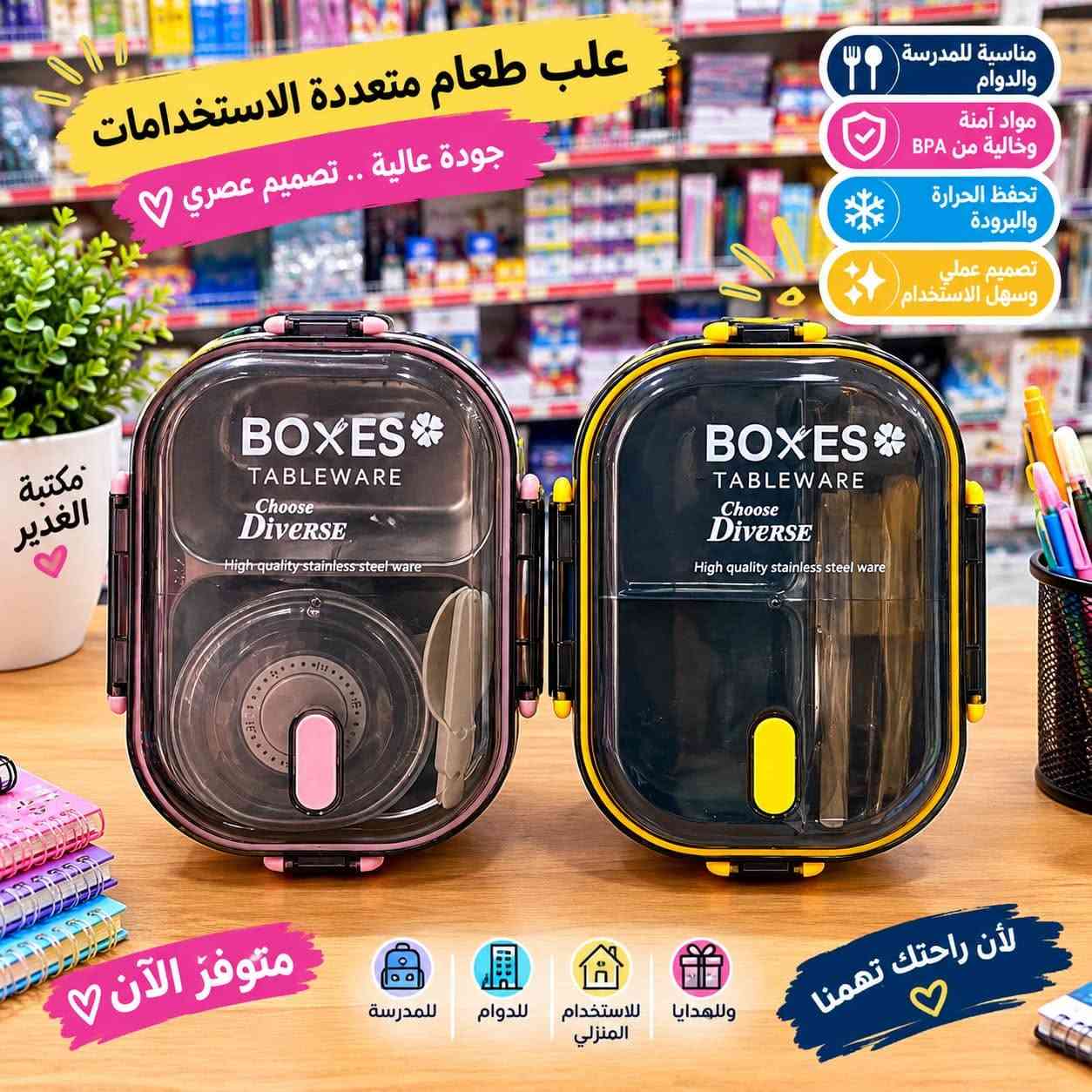 🎒🍱 مكتبة الغدير | قسم اللانش بوكس 🍱🎒

كل ما يحتاجه أبناؤكم للعام الدراسي الجديد 💙
✨ لانش بوكس بأشكال وأحجام متنوعة
✨ اختيارات جميلة وعملية للطلاب
✨ مستلزمات مدرسية مميزة وبأسعار مناسبة

📚 مكتبة الغدير… نرافقكم في كل عام دراسي
العنوان:- واسط _قضاء الصويرة _ حي الاسرى مقابل متوسط الصويرة للبنات 
رقم الهاتف :- ***********

نص مكتوب في الصور:
- مكتبة الغدير كل ما تحتاجه .. في مكان واحد قرطاسية لوازم مدرسية استنساخ طباعة اسئلة ملازم كتب مدرسية هدايا لانش بوكس عملي .. صحي .. أنيق معكم دائمًا مكتبة الغدير العنوان / واسط _ قضاء الصويرة _ حي الاسرى 0772366904 حسين *********** ليث
- علب طعام متعددة الاستخدامات
- جودة عالية .. تصميم عصري
- مناسبة للمدرسة والدوام
- مواد آمنة وخالية من BPA
- تحفظ الحرارة والبرودة
- تصميم عملي وسهل الاستخدام
- مكتبة الغدير
- متوفر الآن
- للمدرسة
- للدوام
- للاستخدام المنزلي
- وللهدايا
- لأن راحتك تهمنا
- مكتبة الغدير كل ما تحتاجه‌.. في مكان واحد علبة طعام عملية وأنيقة تصميم عملي للاستخدام اليومي مادة آمنة صحية وغير ضارة إغلاق محكم يمنع التسرب طبقات متعددة لتقسيم الطعام سهل التنظيف وقابل لإعادة الإستخدام مثالي للمدرسة والجامعة والعمل مكتبة الغدير العنوان واسط _ قضاء الصويرة _ حي الاسرى | *********** حسين | *********** ليث
- مكتبة الغدير كل ما تحتاجه .. في مكان واحد حافظة طعام بأسلوب عصري مواد آمنة على الصحة عزل حراري يحافظ على الحرارة طبقتين بسعة كبيرة مناسبة للمدرسة والدوام والرحلات سهلة التنظيف مكتبة الغدير أفضل خيار لوجبة صحية العنوان / واسط _ قضاء الصويرة _ حي الاسرى | 0772366904 حسين | *********** ليث
- مستلزمات مدرسية بأجمل التصاميم جودة عالية وتصاميم مميزة