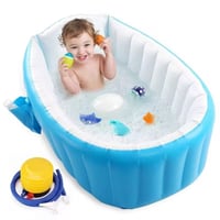 👶 وقت استحمام آمن ومريح لطفلك!  حوض استحمام أطفال هوائي Leedssoy 12001...