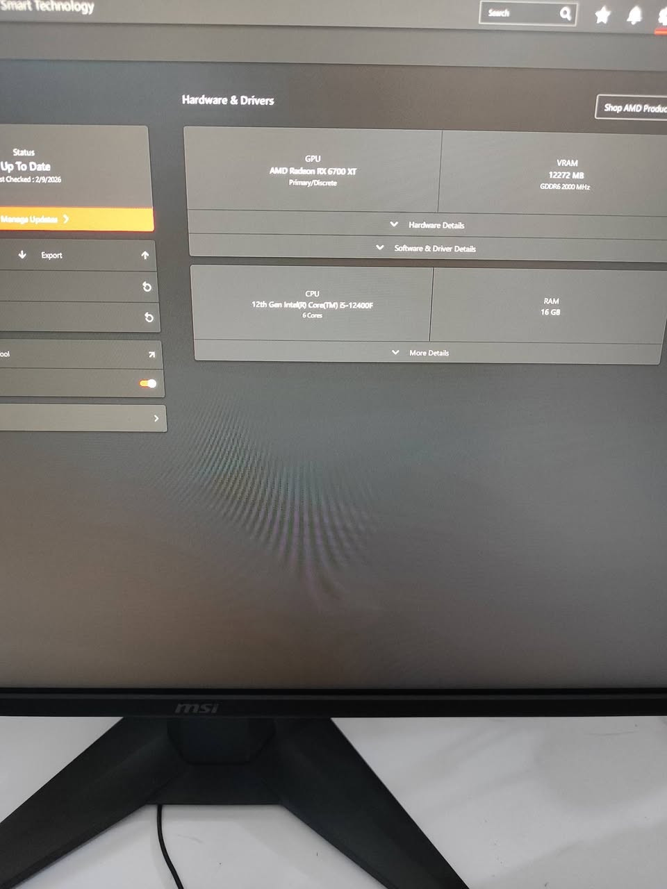 السلام عليكم ، للبيع PC Gaming كامل + شاشة 2K 180Hz + UPS
تجميعة نظيفة جدًا، استخدام شخصي وخفيف ومتقطع، مشتراة من حوالي سنتين لكن الاستخدام الفعلي قليل، ولم تُستخدم للتعدين أو الضغط المستمر .

المواصفات: i5-12400F 6C/12T | Sapphire NITRO+ RX 6700 XT 12GB GDDR6 | ASUS Prime H610M-K D4 | T-Force Delta RGB 16GB (2×8) DDR4 3200MHz | PNY CS2230 NVMe 500GB | Segotep GN750W 750W 80+ Gold | Lovingcool LC-R120 Dual Tower | TALOS E3.

الشاشة: MSI MAG 275QF 27" QHD 2560×1440 180Hz.

UPS: TIGER 1500VA AVR، البطاريات أصلية منذ الشراء ولم تُستبدل.

فحص الـSSD: Health 98%، استخدام 5%، 1636 ساعة تشغيل، 722 تشغيل، 26.95TB قراءة، 15.48TB كتابة، 0 أخطاء بيانات، والحرارة 43°C.

الجهاز مناسب جدًا للـ2K والـGaming، وجميع القطع الأساسية معروفة وبرانداتها ممتازة، ومعظم الكراتين موجودة.

📍 ميسان / العمارة — الفحص والتجربة متاحان للمشتري الجاد.

للتواصل واتساب ***********
