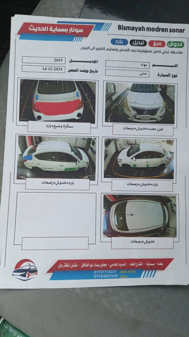 السلام عليكم سياره نيسان صني هندي موديل2019 سونار موجود مكان بغداد دوره الاتصال على الرقم ***********سعر $93
