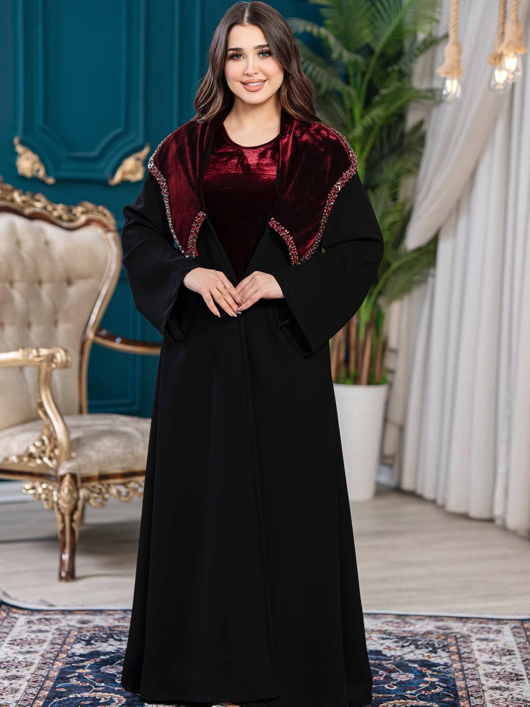 قفطان اسود • مشغوله كرستال • خامة درجة اولى